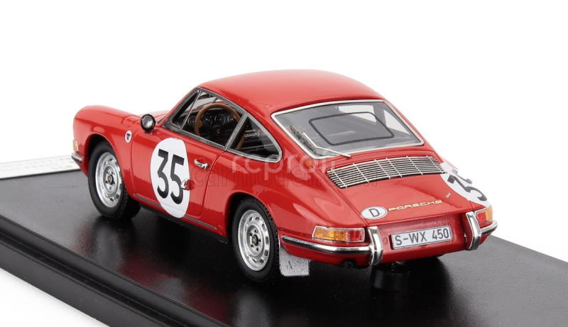 Matrix scale models Porsche 911s Coupe Team J.franc N 35 24h Le Mans 1966 Jean Kerguen - Jacques Dewes 1:43 Red