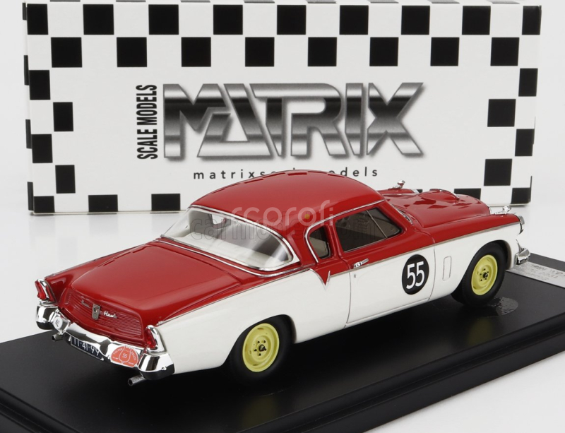 Matrix scale models Studebaker Power Hawk N 55 Rally Tulip 1956 1:43 Červená Bílá