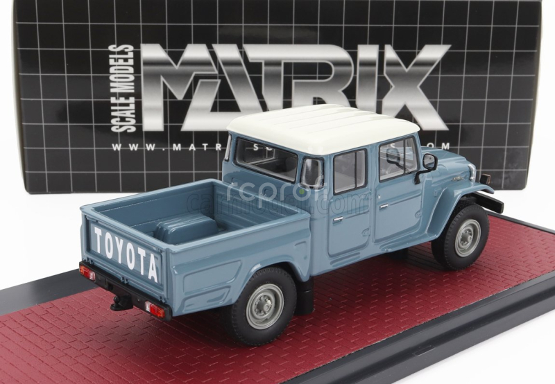 Matrix scale models Toyota Hj45 Land Cruiser Crew Cab Pick-up 1979 1:43 Modrá Šedá Bílá