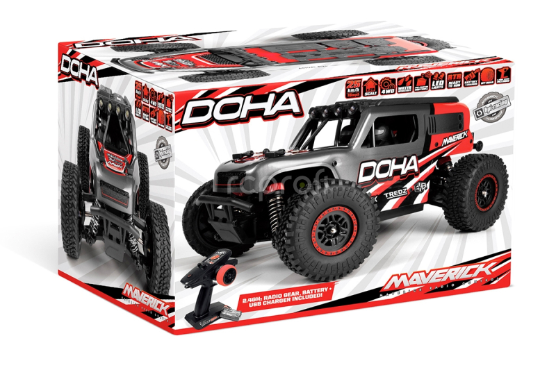 RC auto Maverick Doha 1/20 4WD Electric Truck, červená