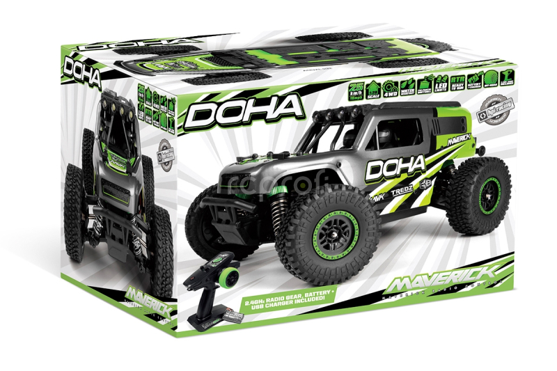 RC auto Maverick Doha 1/20 4WD Electric Truck, zelená