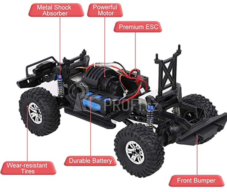 RC auto Max Tiger 3, maskáčová + náhradní baterie