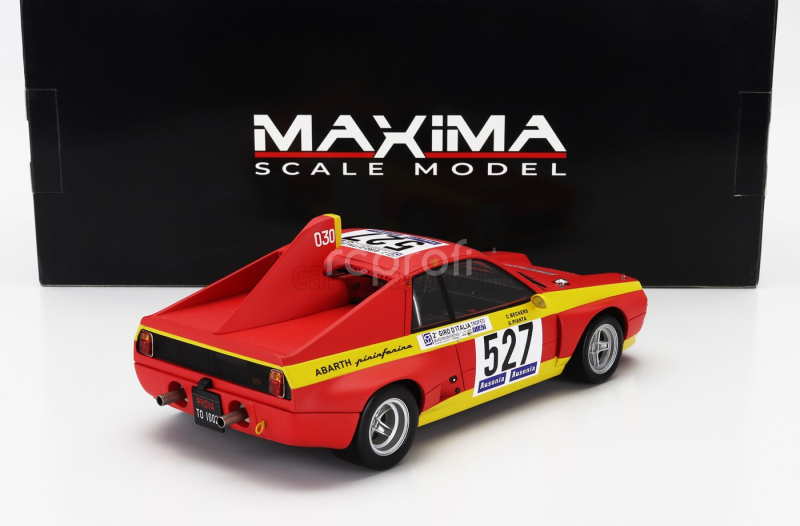 Maxima Abarth Se030 Pininfarina 527 2nd Giro D'italia 1974 Giorgio Pianta – Christine Beckers 1:18 Matná Červená Žlutá