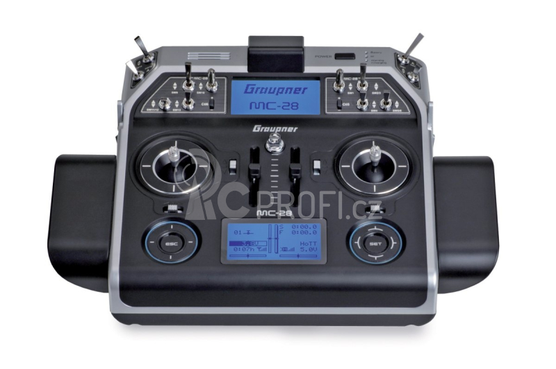 MC-28 2,4GHz HOTT RC s GR-24 PRO+3xG+3A+3M+Vario přijímačem