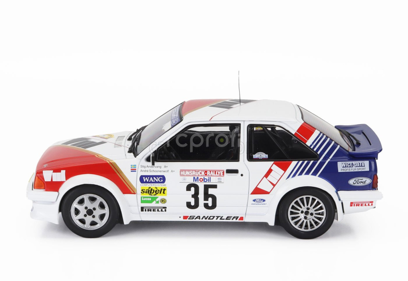 Mcg Ford england Escort Mkiii Rs Turbo N 35 Rally Hunsruck 1985 Stig Andervang - Andre Schoonenwolf 1:18 Bílá Červená Modrá