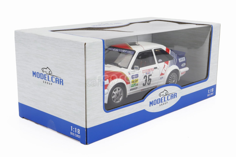 Mcg Ford england Escort Mkiii Rs Turbo N 35 Rally Hunsruck 1985 Stig Andervang - Andre Schoonenwolf 1:18 Bílá Červená Modrá