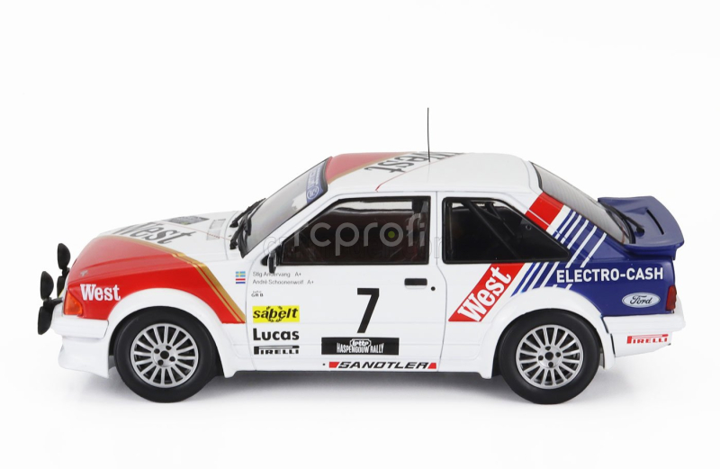 Mcg Ford england Escort Mkiii Rs Turbo (night Version) N 7 Rally Haspengouw 1985 Stig Andervang - Andre Schoonenwolf 1:18 Bílá Modrá Červená
