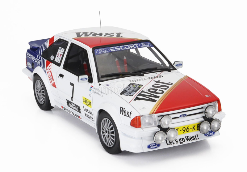 Mcg Ford england Escort Mkiii Rs Turbo (night Version) N 7 Rally Haspengouw 1985 Stig Andervang - Andre Schoonenwolf 1:18 Bílá Modrá Červená
