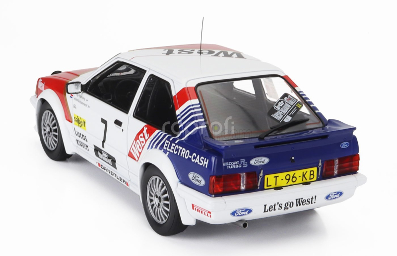 Mcg Ford england Escort Mkiii Rs Turbo (night Version) N 7 Rally Haspengouw 1985 Stig Andervang - Andre Schoonenwolf 1:18 Bílá Modrá Červená