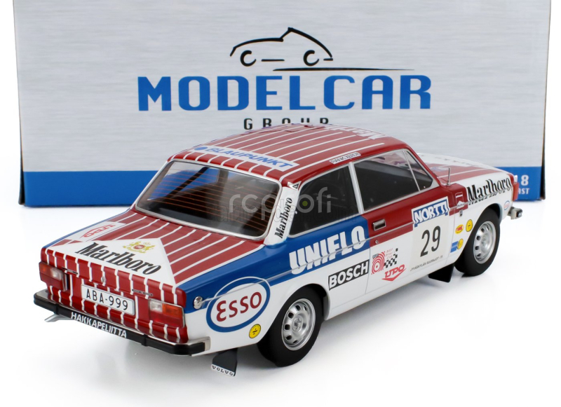 Mcg Volvo 142 Esso Uniflo (night Version) N 29 2nd Rally 1000 Lakes 1973 Markku Alen - Juhani Toivonen 1:18 Červená Modrá Bílá