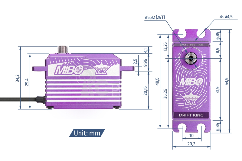 MIBO Drift King Alu Purple Programmable (RWD Drift Spec/33.0kg/8.4V) Brushless Servo