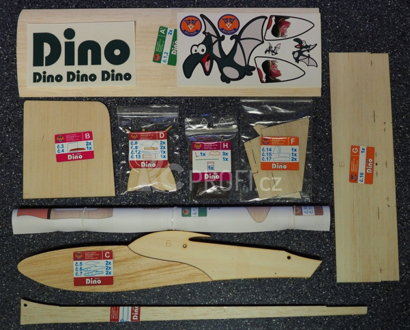 Mini Dino stavebnice kluzáku rozp. 780mm Hiesb.