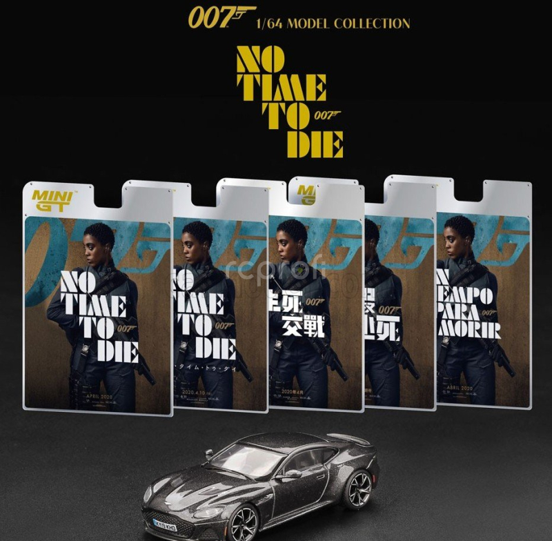 Mini-gt Aston martin Dbs Coupe 2021 - 007 James Bond - No Time To Die - Non E' Tempo Per Morire - English Blister Packaging 1:64 Grey