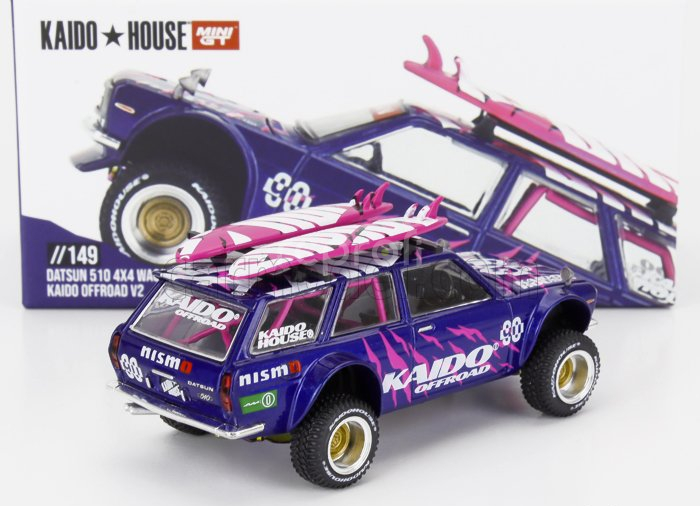 Mini-gt Datsun 510 Kaido House V1 4x4 Sw Station Wagon 1972 1:64 Purple