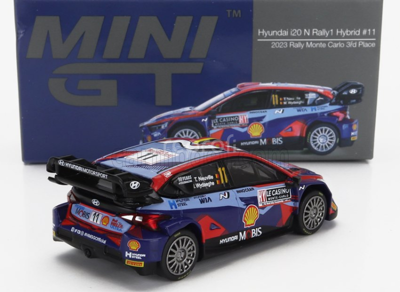Mini-gt Hyundai I20 N Rally1 Team Shell Mobis Wrt N 11 3rd Rally Montecarlo 2023 Thierry Neuville - Martijn Wydaeghe 1:64 2 Tóny Modré Červené
