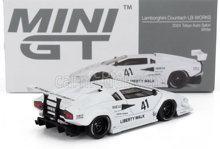 Mini-gt Lamborghini Countach N 41 Jdm Style Lb Works Auto Salon Tokyo Lhd 2024 1:64 Bílá