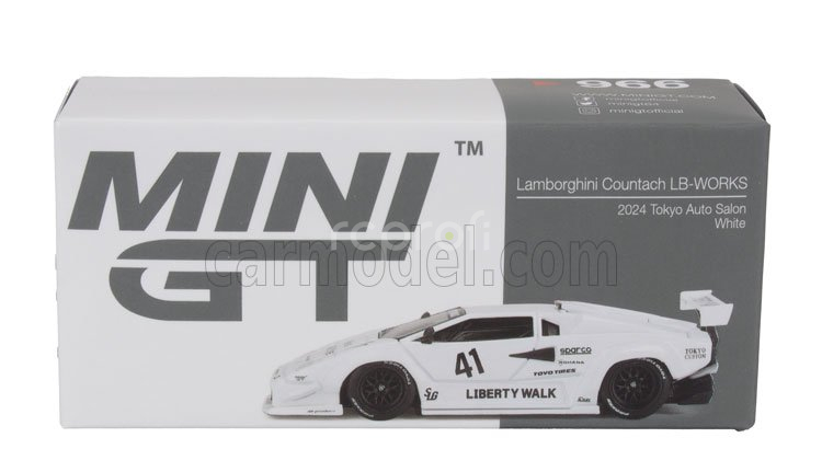 Mini-gt Lamborghini Countach N 41 Jdm Style Lb Works Auto Salon Tokyo Lhd 2024 1:64 Bílá