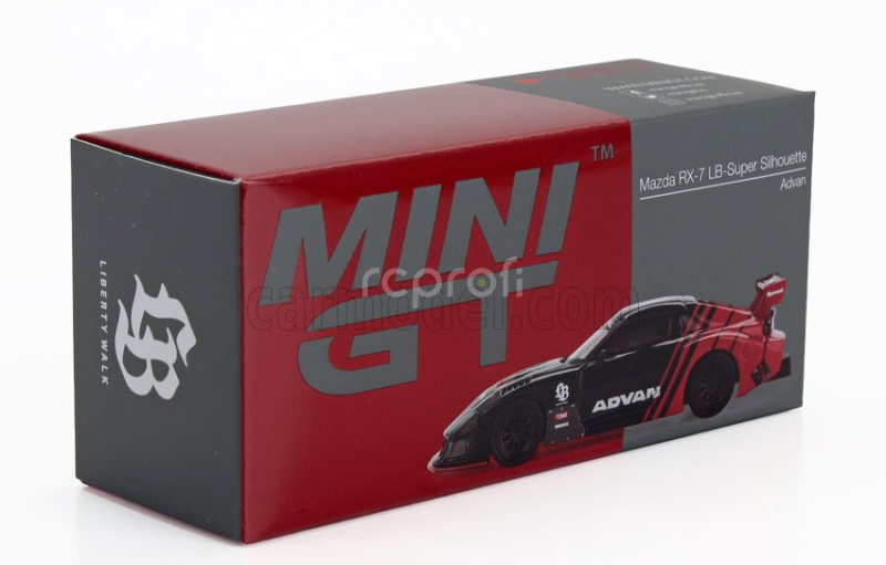 Mini-gt Mazda Rx-7 Lb Works Super Silhouette Advan Lhd 2006 1:64 Černá Červená