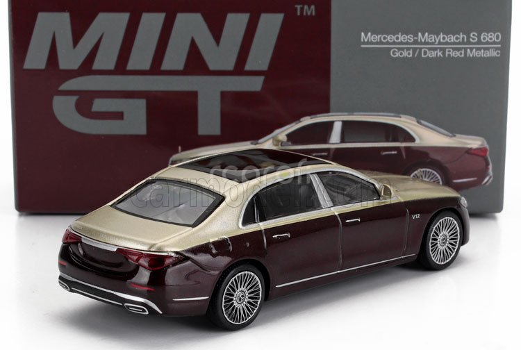 Mini-gt Mercedes benz S-class S680 Maybach V12 (x223) Lhd 2024 1:64 Zlatá Červená