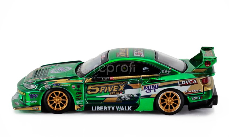 Mini-gt Nissan Silvia (s15) Lb Super Silhouette N 5 Fausto Racing Lhd 2024 1:64 Zelená