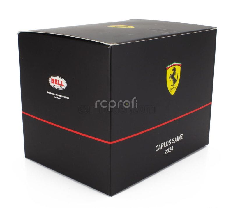 Mini helmet Bell helmet Casco Helmet F1 Carlos Sainz Team Ferrari 2024 1:2 Červená Černá Žlutá