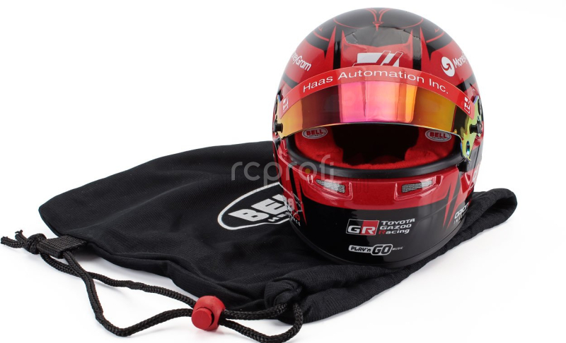 Mini helmet Bell helmet Casco Helmet F1 Esteban Ocon Team Moneygram Haas N 31 Season 2025 1:2 Červená Černá