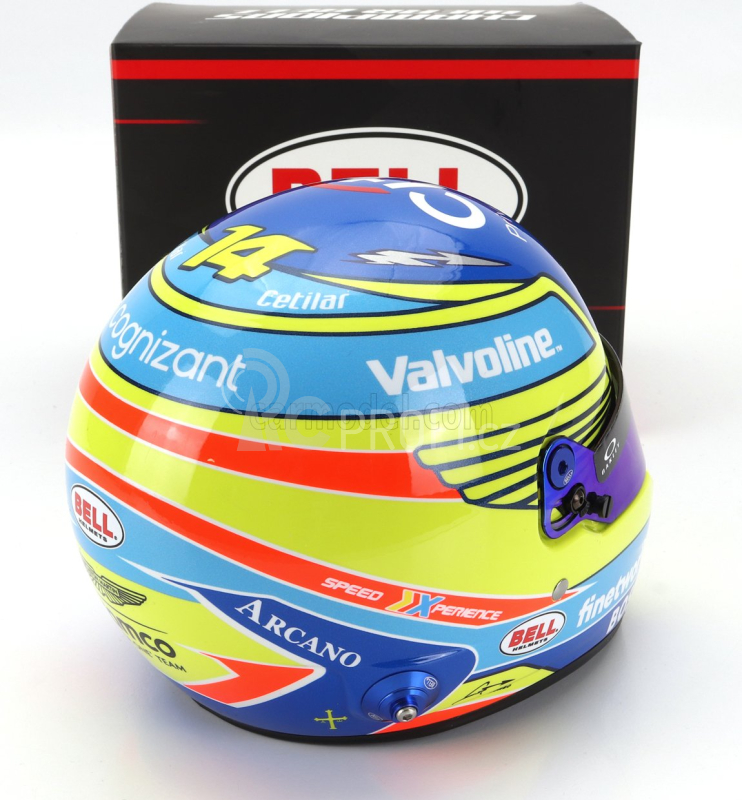 Mini helmet Bell helma F1 Fernando Alonso Team Aston Martin Cognizant N 14 1:2