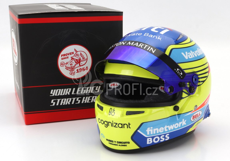 Mini helmet Bell helma F1 Fernando Alonso Team Aston Martin Cognizant N 14 1:2