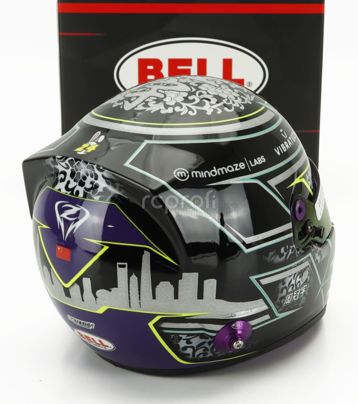 Mini helmet Bell helmet Casco Helmet F1 Guanyu Zhou Team Stake Kick Sauber N 24 Season 2024 1:2 Black