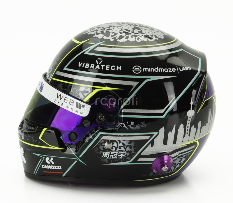 Mini helmet Bell helmet Casco Helmet F1 Guanyu Zhou Team Stake Kick Sauber N 24 Season 2024 1:2 Black
