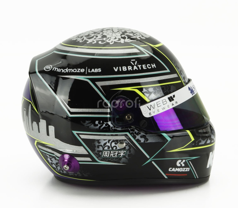 Mini helmet Bell helmet Casco Helmet F1 Guanyu Zhou Team Stake Kick Sauber N 24 Season 2024 1:2 Black