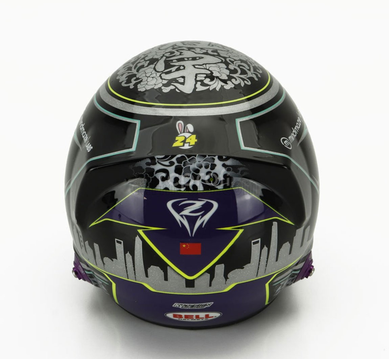 Mini helmet Bell helmet Casco Helmet F1 Guanyu Zhou Team Stake Kick Sauber N 24 Season 2024 1:2 Black