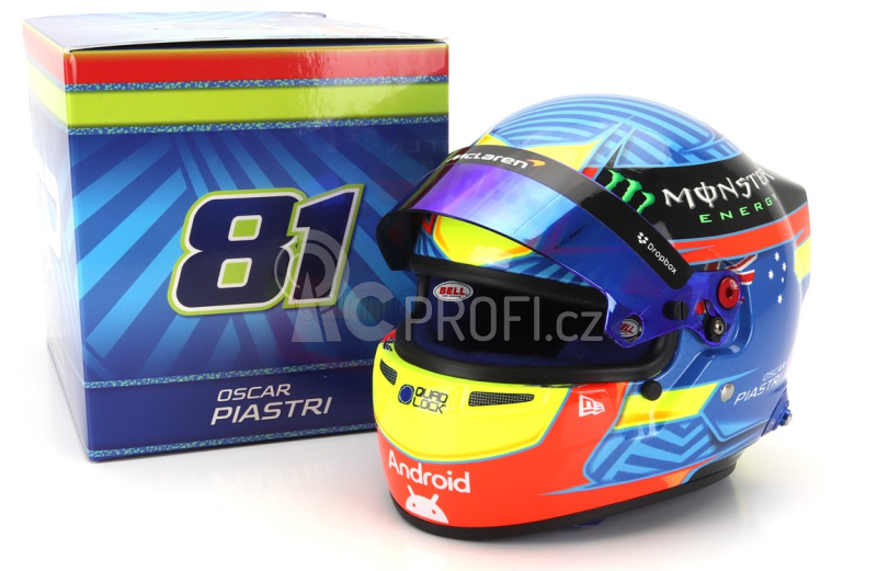 Mini helmet Bell helma F1 Oscar Piastri Team Mclaren N 81 Season 2024 1:2
