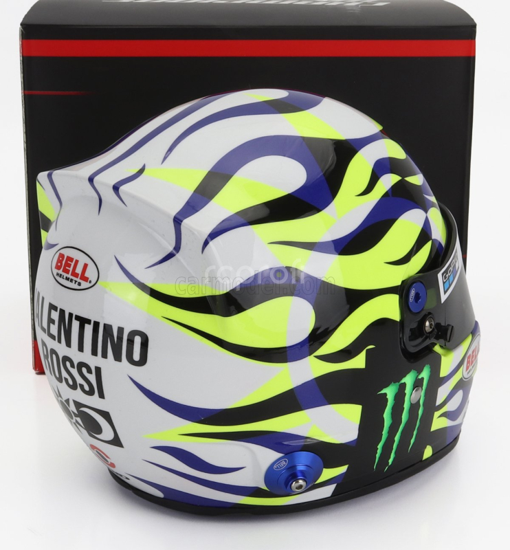 Mini helmet Bell helmet Casco Helmet Valentino Rossi Bmw M4 Gt3 Wrt 2023 1:2 Modrá Bílá Žlutá Černá