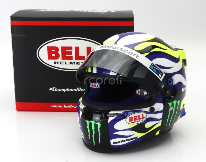 Mini helmet Bell helmet Casco Helmet Valentino Rossi Bmw M4 Gt3 Wrt 2023 1:2 Modrá Bílá Žlutá Černá