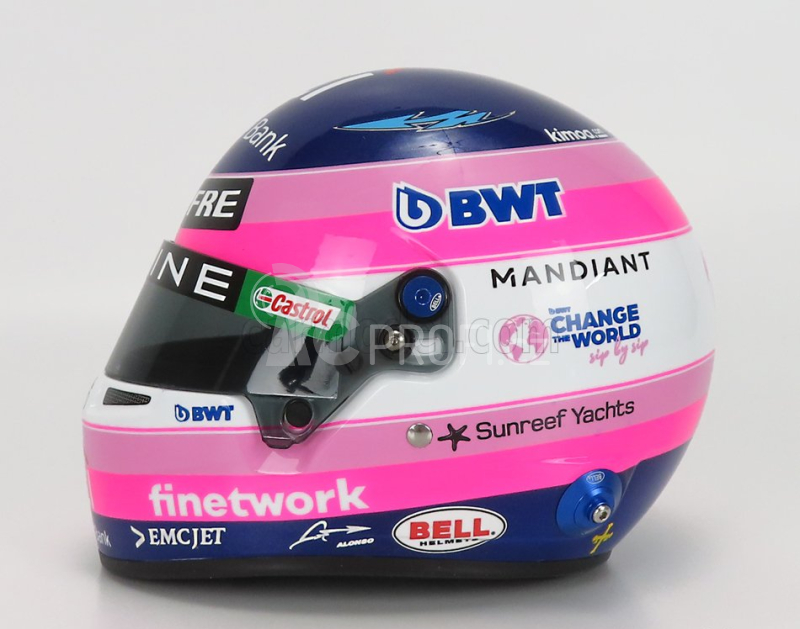 Mini helmet Bell helma F1 A522 Team Alpine Bwt N 14 Season 2022 1:2