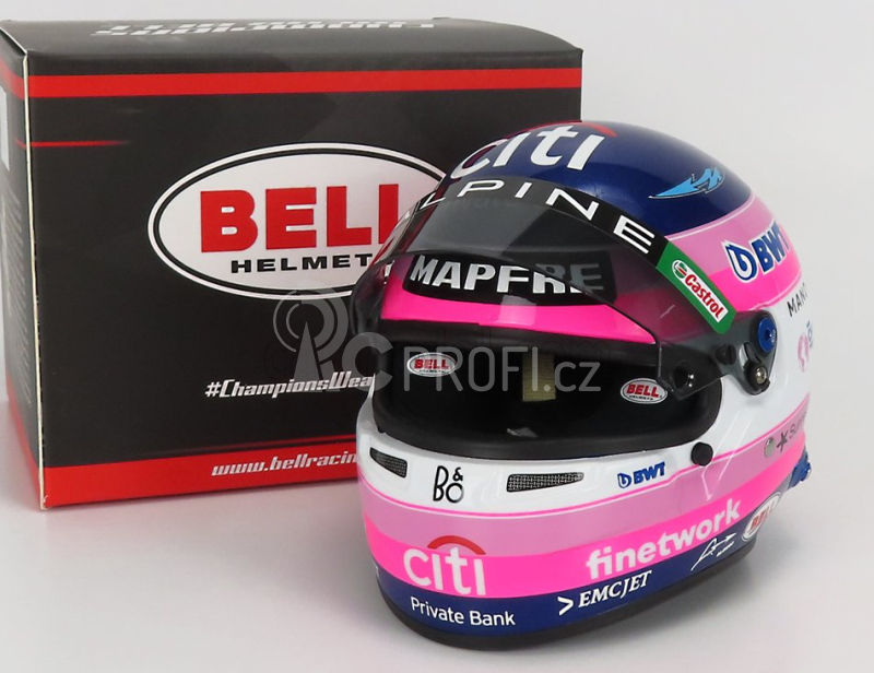Mini helmet Bell helma F1 A522 Team Alpine Bwt N 14 Season 2022 1:2