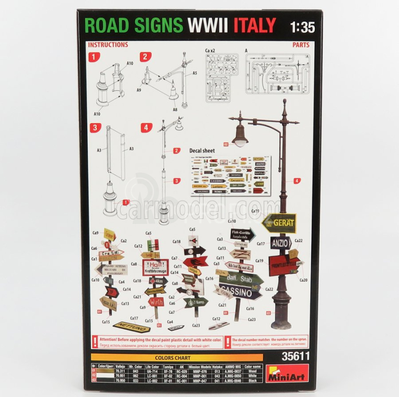 Miniart Accessories Cartelli Segnaletica Stradale - Road Signs Wwii Italy 1:35 /