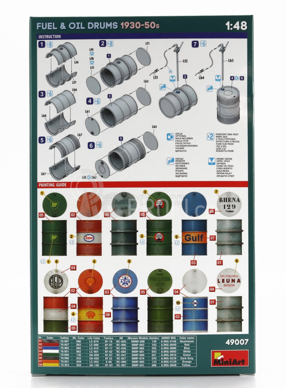 Miniart Accessories Fuel And Oil Drums 1930-50s 1:48 /