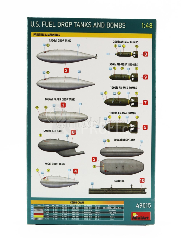 Miniart Accessories Military U.s. Fuel Drop Tanks And Bomb 1:48 /