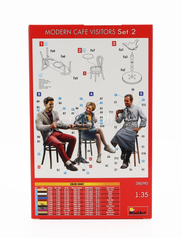 Miniart Accessories Modern Cafe Visitors Figures - Set1 1:35 /