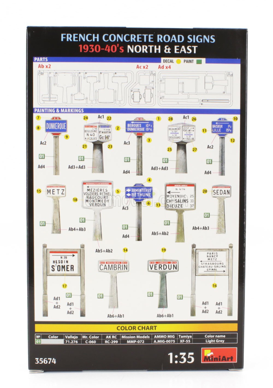 Miniart Accessories Segnali Stradali - French Concrete Road Signs 1930-40 1:35 /