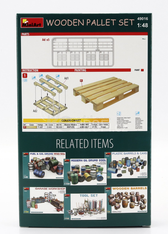 Miniart Accessories Wooden1950 Pallet Set 1:48 /