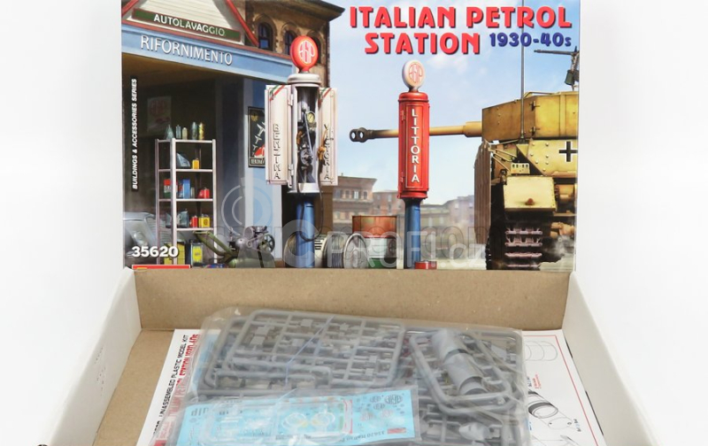 Miniart Diorama Garage Stazione Di Servizio - Italian Petrol Station 1930-40s 1:35 /