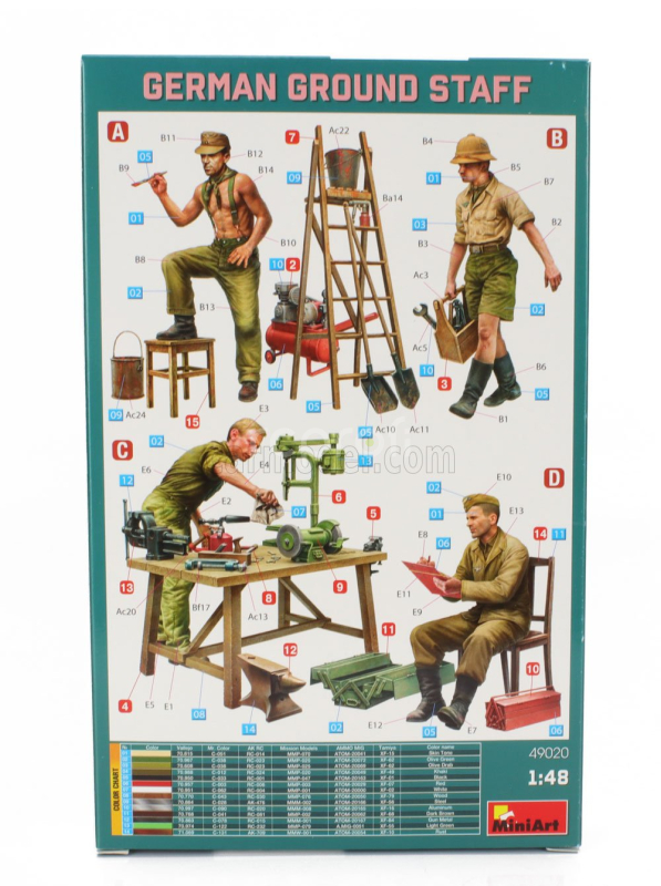 Miniart Figures German Ground Staff North Africa 1:48 /