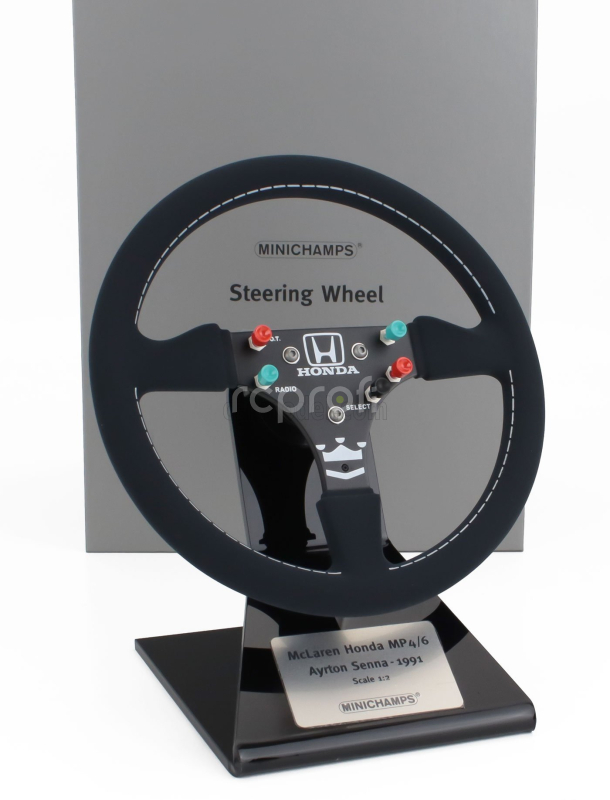 Minichamps Accessories Steering Wheel - Volante F1  Mclaren Honda Mp4/6 Ayrton Senna World Champion Season 1991 1:2 Black