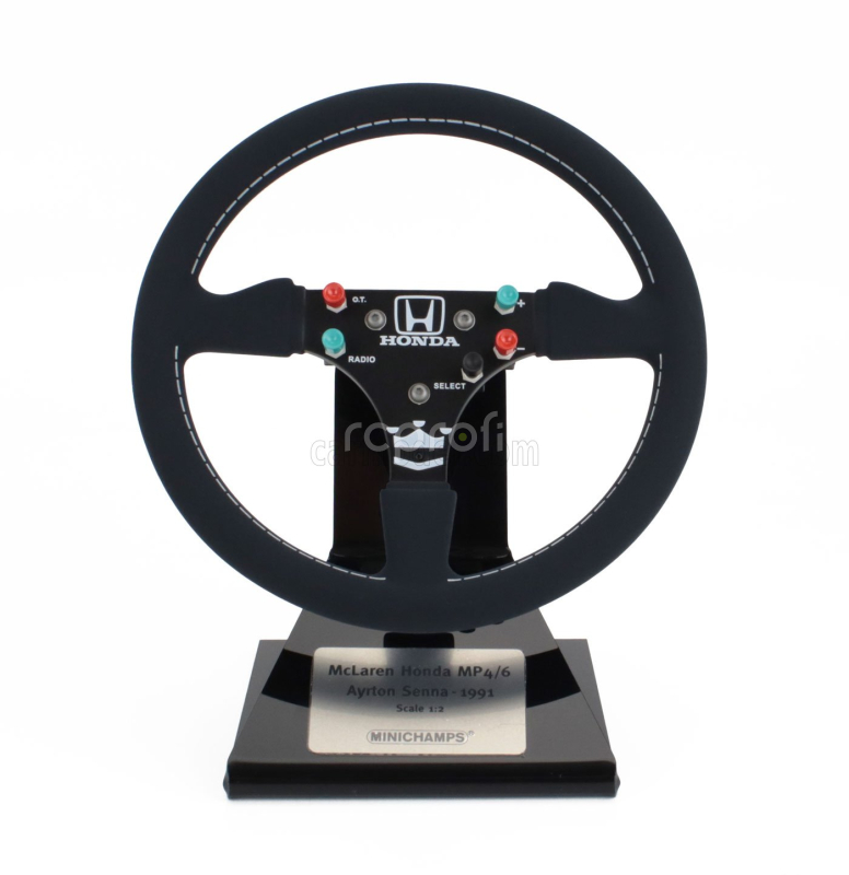 Minichamps Accessories Steering Wheel - Volante F1  Mclaren Honda Mp4/6 Ayrton Senna World Champion Season 1991 1:2 Black