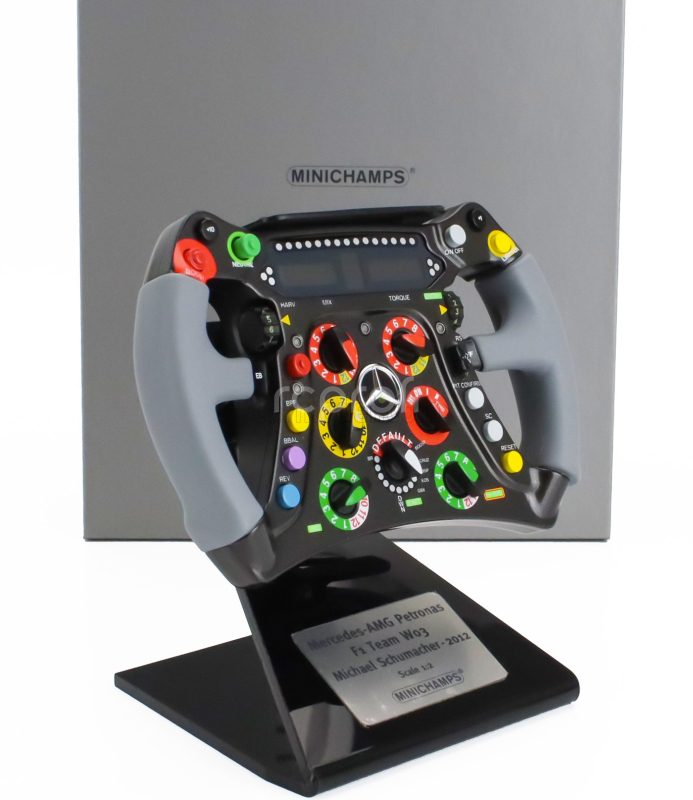 Minichamps Accessories Steering Wheel - Volante F1  Mercedes Gp Mgpw03 Petronas Season 2012 Michael Schumacher 1:2 Černá Stříbrná
