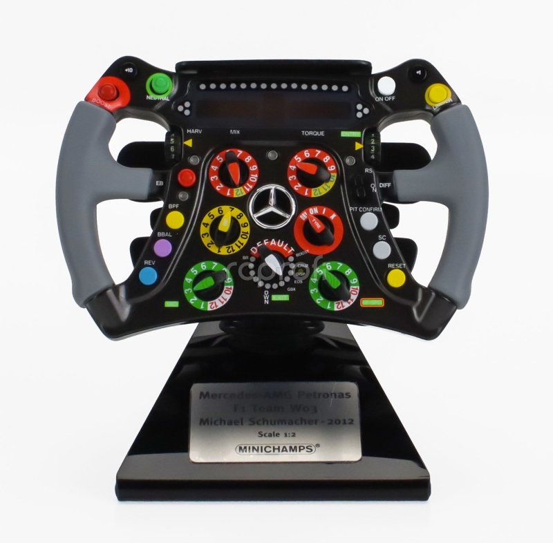 Minichamps Accessories Steering Wheel - Volante F1  Mercedes Gp Mgpw03 Petronas Season 2012 Michael Schumacher 1:2 Černá Stříbrná