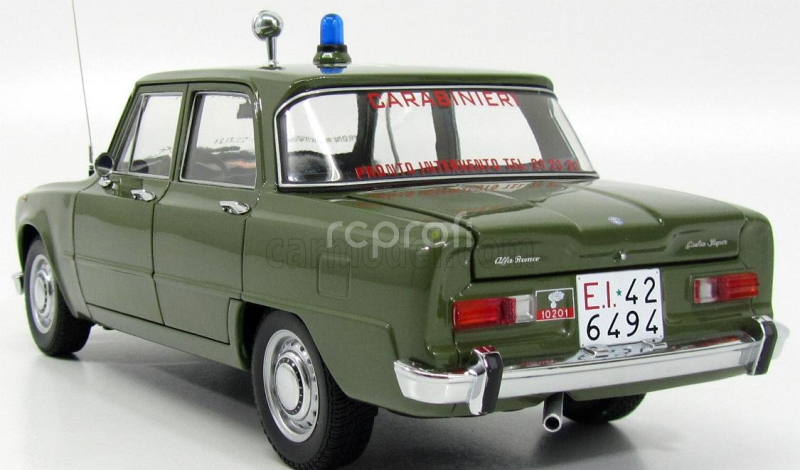 Minichamps Alfa romeo Exclusive For Italy - Giulia Super 1.6 Carabinieri (police) 1970 1:18 Zelená